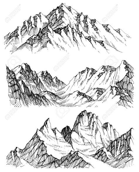 mountain range illustration|drawing of a mountain range.